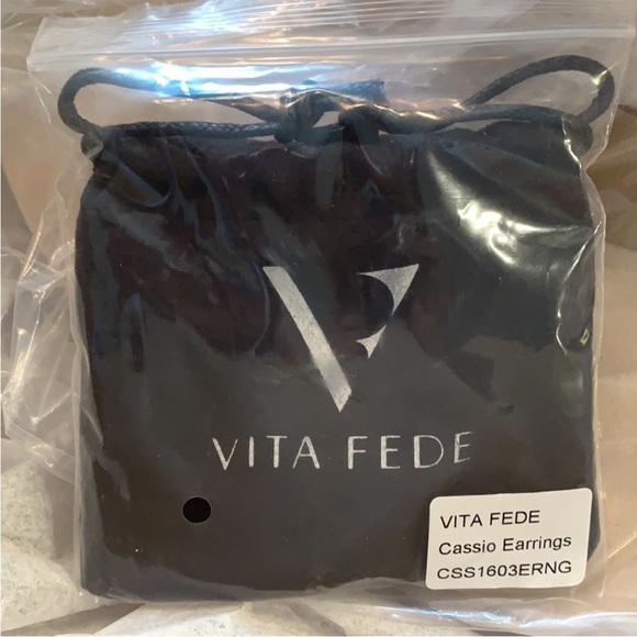 Vita Fede Cassio Hoop Earrings Gold Stainless Steel Interlocking Interchangeable - Picture 6 of 11